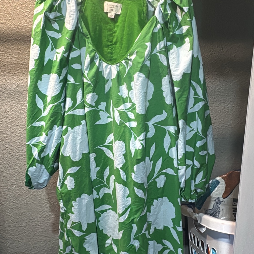 Kate Spade Green and White Floral Dress